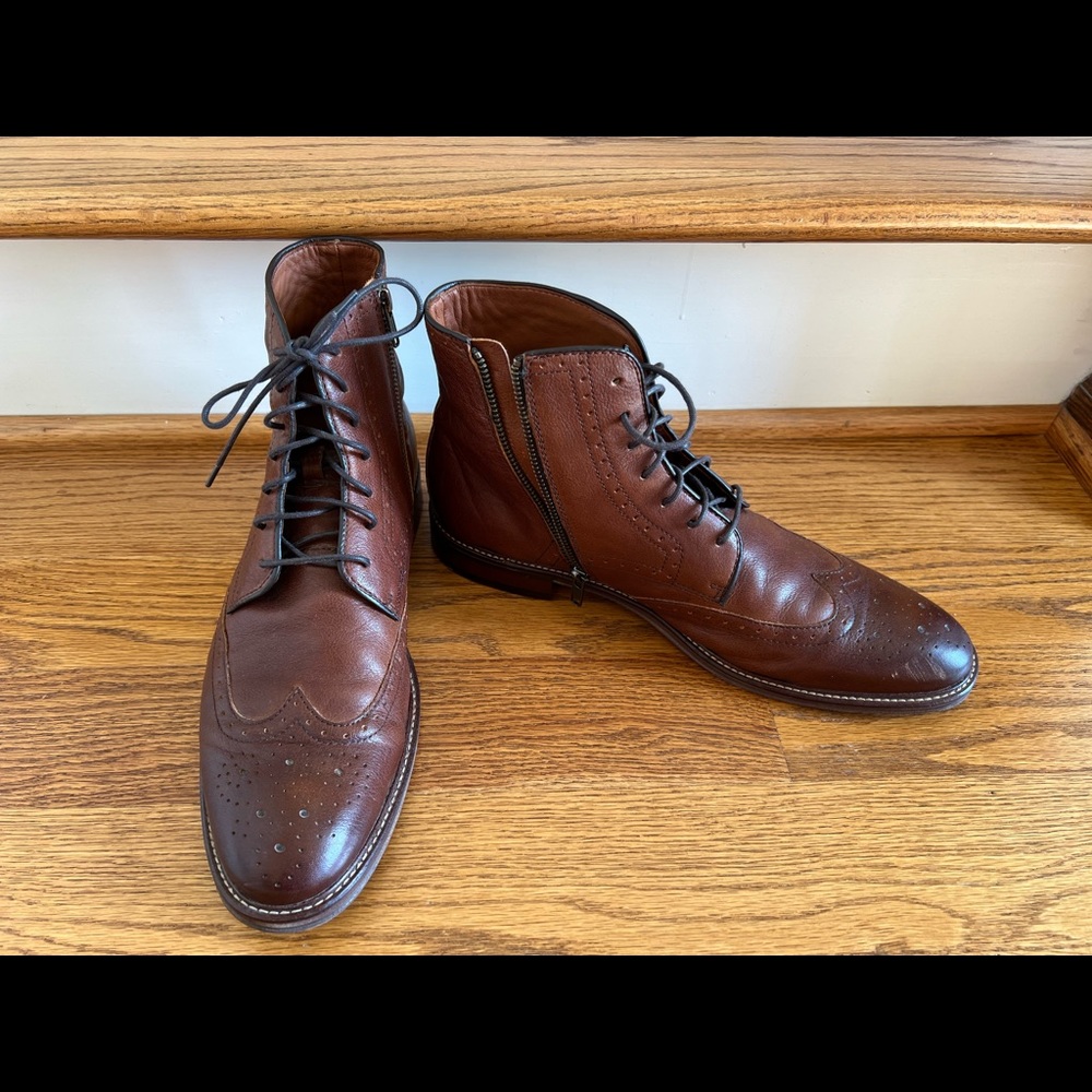Johnston & Murphy, Mens Boots, J&M Flex, Brown, Zip Side 11 M